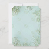 Pastellfarbene Aquamarine weiße Blume Hochzeit Spe Save The Date (Rückseite)