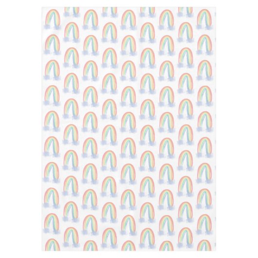 pastellfarbene Aquarellkinder Tischdecke (Vorderseite)