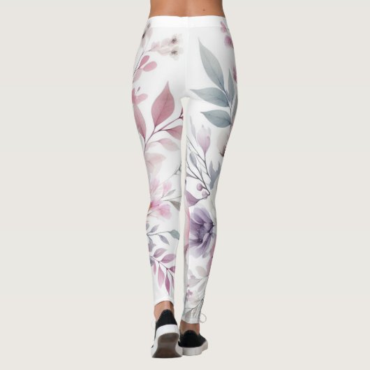pastellfarbene Aquarellkunst Leggings (Rückseite)