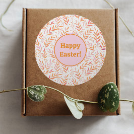 Pastellfarbene Äste Orange und Rosa Oster Runder Aufkleber