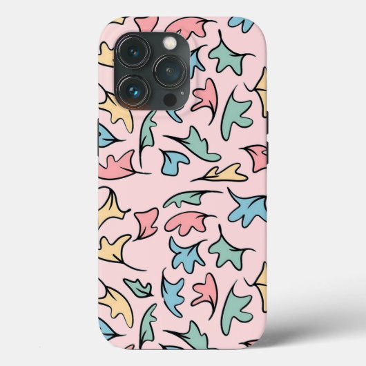 Pastellfarbene Blätter Rosa Case-Mate iPhone Hülle (Rückseite)
