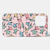 Pastellfarbene Blätter Rosa Case-Mate iPhone Hülle (Rückseite (Horizontal))