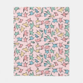 Pastellfarbene Blätter Rosa Fleecedecke (Vorderseite)