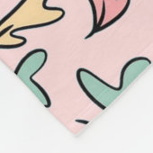 Pastellfarbene Blätter Rosa Fleecedecke (Ecke)