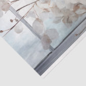 Pastellfarbene, blaue Pfirsichfarben Weiße Blume Seidenpapier (Ausschnitt)