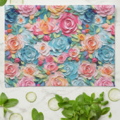 Pastellfarbene Blume Geschirrtuch (Gefaltet)