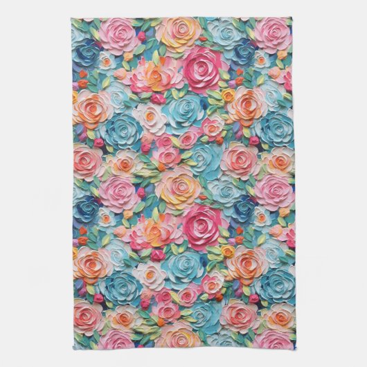 Pastellfarbene Blume Geschirrtuch (Vertikal)