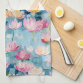 Pastellfarbene Blume Geschirrtuch (Viertel Falte)