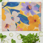 Pastellfarbene Blume Geschirrtuch (Gefaltet)