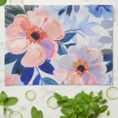 Pastellfarbene Blume Geschirrtuch (Gefaltet)