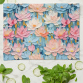 Pastellfarbene Blume Geschirrtuch (Gefaltet)