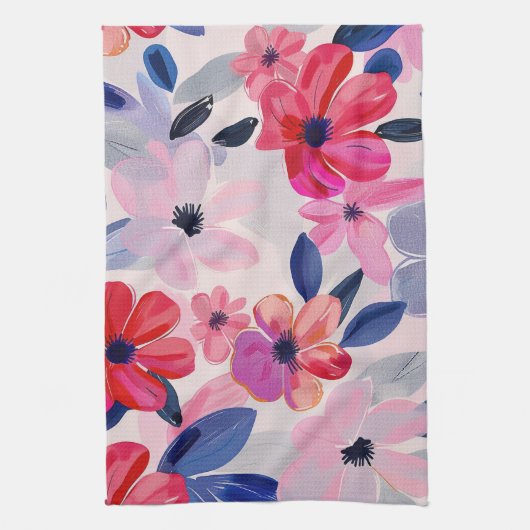 Pastellfarbene Blume Geschirrtuch (Vertikal)