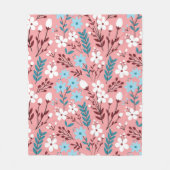 Pastellfarbene Blume Nahtloses Muster mit rosa Fleecedecke (Vorderseite)