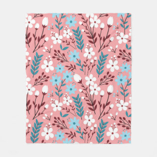 Pastellfarbene Blume Nahtloses Muster mit rosa  Fleecedecke