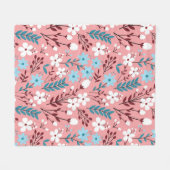 Pastellfarbene Blume Nahtloses Muster mit rosa Fleecedecke (Vorderseite (Horizontal))