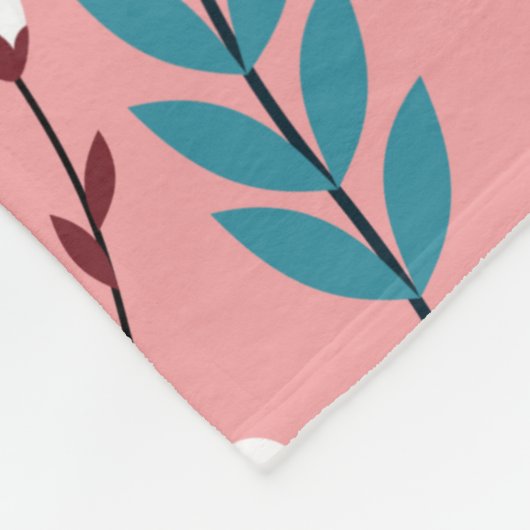 Pastellfarbene Blume Nahtloses Muster mit rosa Fleecedecke (Ecke)