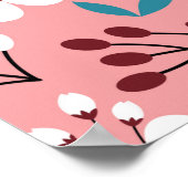 Pastellfarbene Blume Nahtloses Muster mit rosa Poster (Ecke)