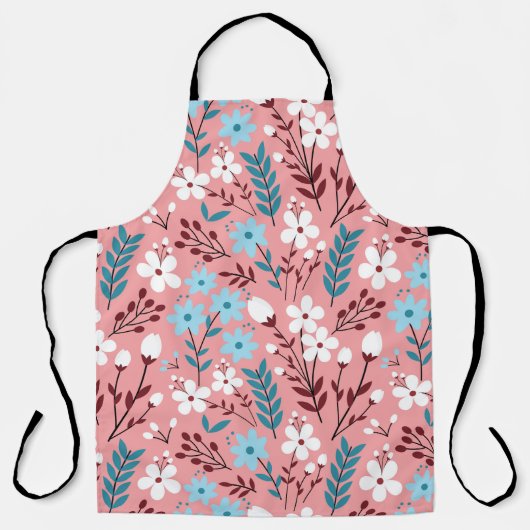Pastellfarbene Blume Nahtloses Muster mit rosa Schürze (Vorderseite)