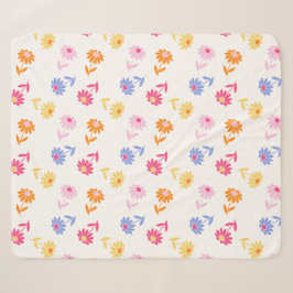 Pastellfarbene Blume Nahtloses Muster Sherpadecke