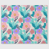Pastellfarbene Blumen-Geschenkverpackung Geschenkpapier (Flach)