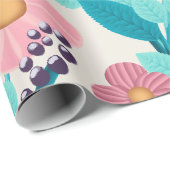 Pastellfarbene Blumen-Geschenkverpackung Geschenkpapier (Rolleneckpunkt)