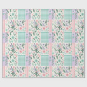 Pastellfarbene Blumen-Patchwork-Geschenkpapier Geschenkpapier (Flach)