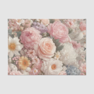 Pastellfarbene Blumen Shabby Chic Rose Blumig Hoch Seidenpapier