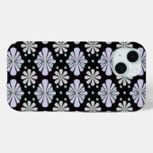 Pastellfarbene Blumenelemente auf schwarzem Hinter Case-Mate iPhone Hülle (Rückseite (Horizontal))