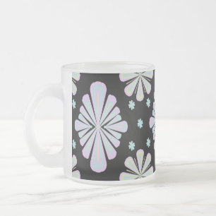 Pastellfarbene Blumenelemente auf schwarzem Hinter Mattglastasse