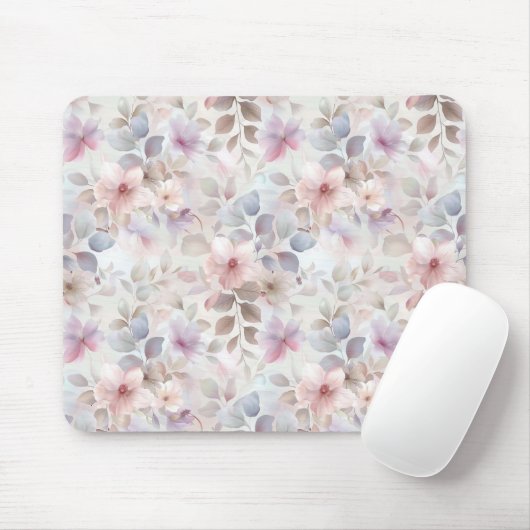 pastellfarbene Blumenmauspad für Computertische Mousepad (Mit Mouse)