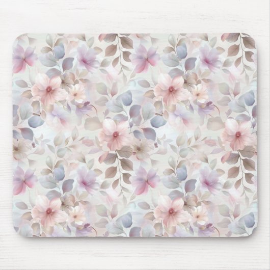pastellfarbene Blumenmauspad für Computertische Mousepad (Vorne)