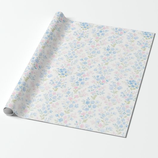 Pastellfarbene Blumenverpackungspapier Geschenkpapier (Ungerollt)
