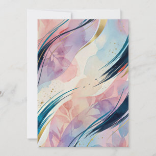 Pastellfarbene botanische Aquarell-Fluss-Abstrakti Einladung