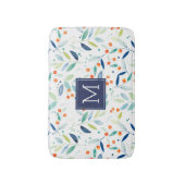 Pastellfarbene botanische Aquarellfarben Illustrat Badematte (Vorderseite Vertikal)