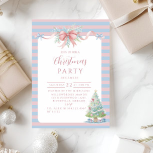 Pastellfarbene Candy-Streifen-Weihnachten Einladung