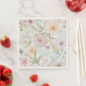 Pastellfarbene Cottage-Garten-Blumen-Serviette Serviette (Beispiel)