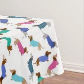 Pastellfarbene Dackeldecke Tischdecke (Beispiel)