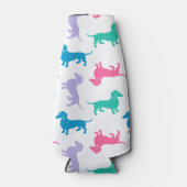 Pastellfarbene Dackeln Flaschenkühler (Vorderseite)