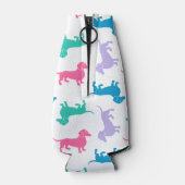 Pastellfarbene Dackeln Flaschenkühler (Rückseite)