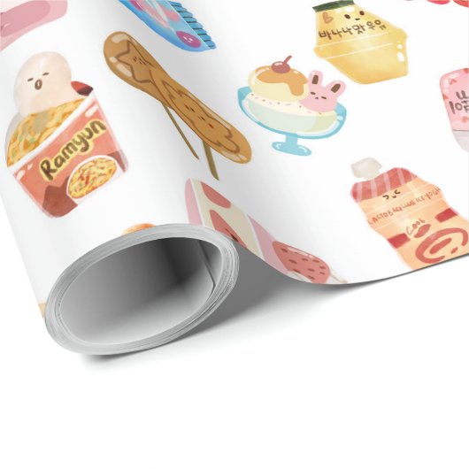 Pastellfarbene Dessertmuster Geschenkpapier (Rolleneckpunkt)