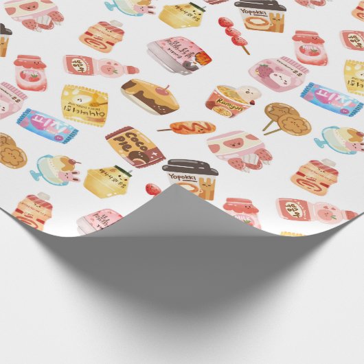 Pastellfarbene Dessertmuster Geschenkpapier (Ecke)