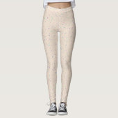 Pastellfarbene Eggshell, Spritzer Paint Dots Leggings (Vorderseite)