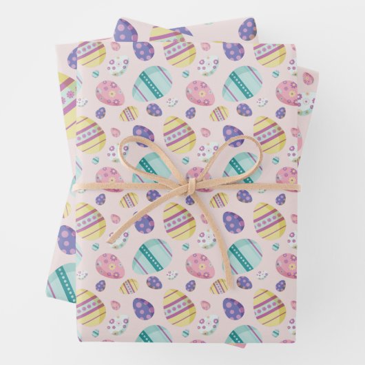 Pastellfarbene Eier Ostern Geschenkpapier Set (Beispiel)