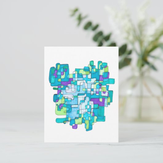 Pastellfarbene Endlose Quadratische Gelassenheit Dankeskarte (Stehend Vorderseite)