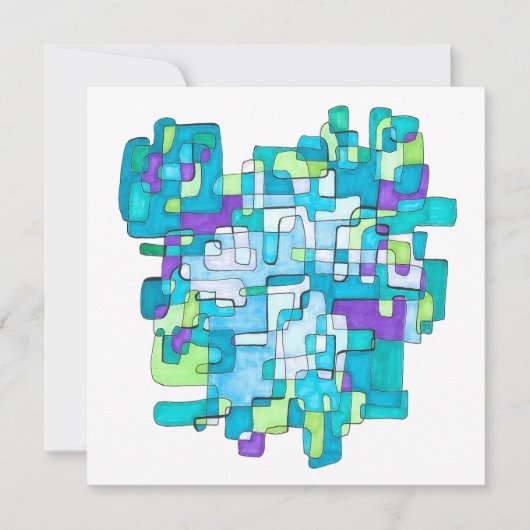 Pastellfarbene Endlose Quadratische Gelassenheit Dankeskarte (Vorderseite)