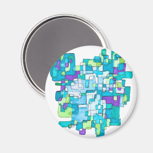 Pastellfarbene Endlose Quadratische Gelassenheit Magnet (Vorderseite/Rückseite)