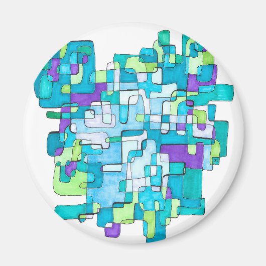 Pastellfarbene Endlose Quadratische Gelassenheit Magnet (Vorne)