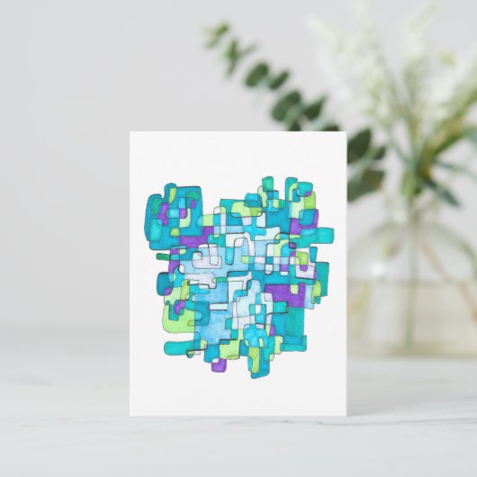 Pastellfarbene Endlose Quadratische Gelassenheit Postkarte (Stehend Vorderseite)