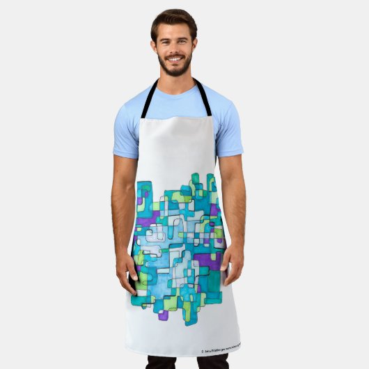 Pastellfarbene Endlose Quadratische Gelassenheit Schürze (Getragen)