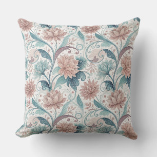 Pastellfarbene florale Wirbel-Schöne Blumenmuster- Kissen